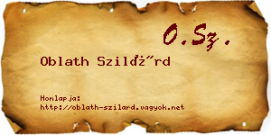 Oblath Szilárd névjegykártya