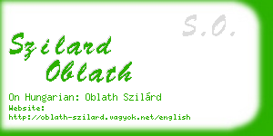 szilard oblath business card