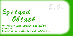 szilard oblath business card